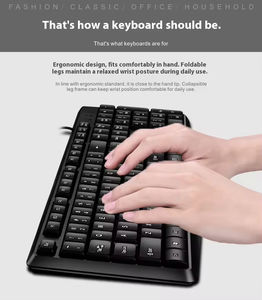 Conjunto de teclado y ratón con cable USB para computadora, oficina, hogar, uso empresarial, venta al por mayor - Product Image 4