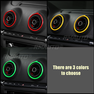 4 pièces - Cache-cercle de sortie d'air, cadre de console centrale, accessoires intérieurs, décoration de ventilation pour Audi A3 S3 2013-2016, style automobile - Product Image 2