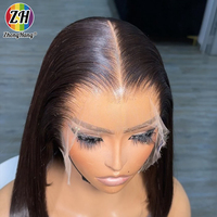 Pelucas de cabello humano Bob corto de pelo indio alineado con cutícula sin pegamento, peluca de encaje HD virgen indio crudo de proveedor, peluca frontal de encaje completo 13x4 HD