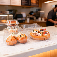Boîte à gâteau transparente jetable personnalisée de haute qualité en plastique OPS/PET pour pâtisseries, beignets, desserts, emballage alimentaire, stockage