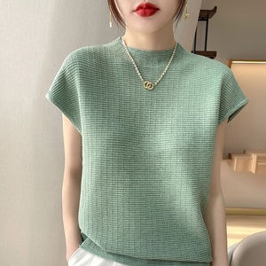 <span class=keywords><strong>T</strong></span>-shirts d'é<span class=keywords><strong>t</strong></span>é à manches courtes pour femmes, col rond, couleur unie, mode, vêtements pour femmes, Tee-<span class=keywords><strong>Shirt</strong></span> à col montant, décontracté, doux, <span class=keywords><strong>t</strong></span>-<span class=keywords><strong>shirt</strong></span> Oversize - Product Image 6