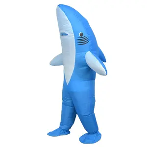 Giá rẻ vui cá mập Inflatable trang phục Vui Halloween thổi lên trang phục cho người lớn