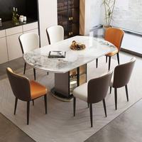 Ensemble de table à manger convertible en bois massif moderne, assemblé, pour appartement, villa, hôtel