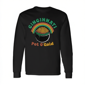 T-shirt a maniche lunghe Cincinnati St Patrick's Day Pot O' Gold, T-shirt promozionale personalizzabile - Product Image 3