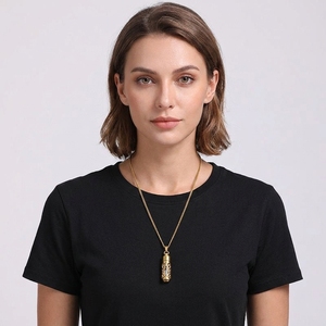 <span class=keywords><strong>Acero</strong></span> 316L con Revestimiento PVD <span class=keywords><strong>de</strong></span> Oro <span class=keywords><strong>de</strong></span> 18K, Resistente al Agua y al Deslustre | Colgante Unisex con Forma <span class=keywords><strong>de</strong></span> Botella <span class=keywords><strong>de</strong></span> Perfume y Pedrería | Cadena <span class=keywords><strong>de</strong></span> Eslabones Estilo Punk, Regalo Cristiano - Product Image 6