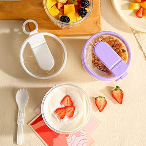 ชามสลัด KJH ขนาด 740 มล. กล่องใส่อาหารแบบพกพาพร้อมฝาปิดสำหรับเก็บอาหารกลางวันและของว่าง - Product Image 2