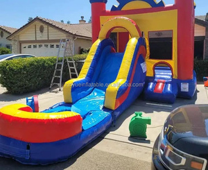 Castillo Inflable <span class=keywords><strong>de</strong></span> PVC Comercial Personalizado con Tobogán <span class=keywords><strong>de</strong></span> <span class=keywords><strong>Agua</strong></span> para Parques <span class=keywords><strong>de</strong></span> Aventuras/Deportivos - Product Image 1