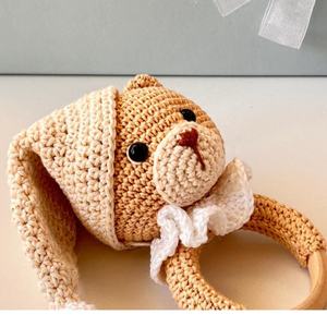 Kit de crochet Kaiyue inclus, hochet d'ours, <span class=keywords><strong>attache</strong></span>-sucette, ensemble crochet amigurumi, jouets pour bébé - Product Image 5