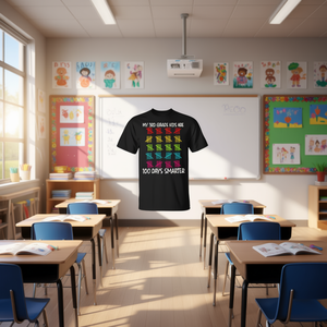 Maglietta Promozionale per Bambini della 3a Elementare '100 Giorni di Intelligenza' per Insegnanti e Studenti - Product Image 3