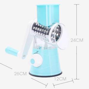 Outil de découpe manuel 3-en-1 en acier inoxydable pour légumes et fruits, éplucheur et coupe-tomates à manivelle pour la cuisine domestique - Product Image 2