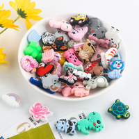 Kovict, venta al por mayor, abalorios focales de silicona de grado alimenticio, mordedor de bebé, llavero DIY, pulsera, manualidades, bolígrafos negros, fabricación de joyas, dentición