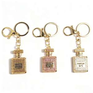 <b>Customized</b> Alloy <b>Keychain</b> with Crystal Pendant and Enamel Compass, Fashion and Lightweight, Ideal Birthday Present for Women - Product Image 1