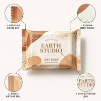 Emballage plastique pour savon artisanal, sachet à scellage central, pochette à scellage arrière, sac pour barre de savon