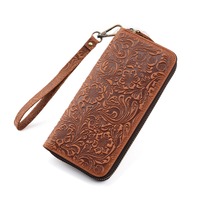 Dompet Pria FSW459 Model Kancing Baru, Dompet Kartu Uang Vintage Solid, Dompet Tipis Lapisan Atas Sederhana untuk Remaja