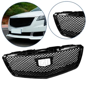 Marque Nouvelle Voiture Automobile Pièces ABS Avant En Fiber De Carbone Supérieure Bumper Mesh Grill Pour Cadillac ATS-L 2014 2015 2016 2017 2018 2019