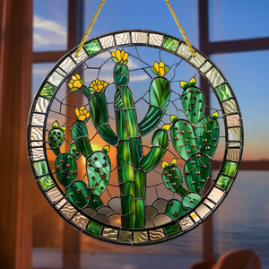 <span class=keywords><strong>Cactus</strong></span> acrílico colgante ventana decoración hogar Decoración jardín natural crudo artesanía Sun Catcher - Product Image 2