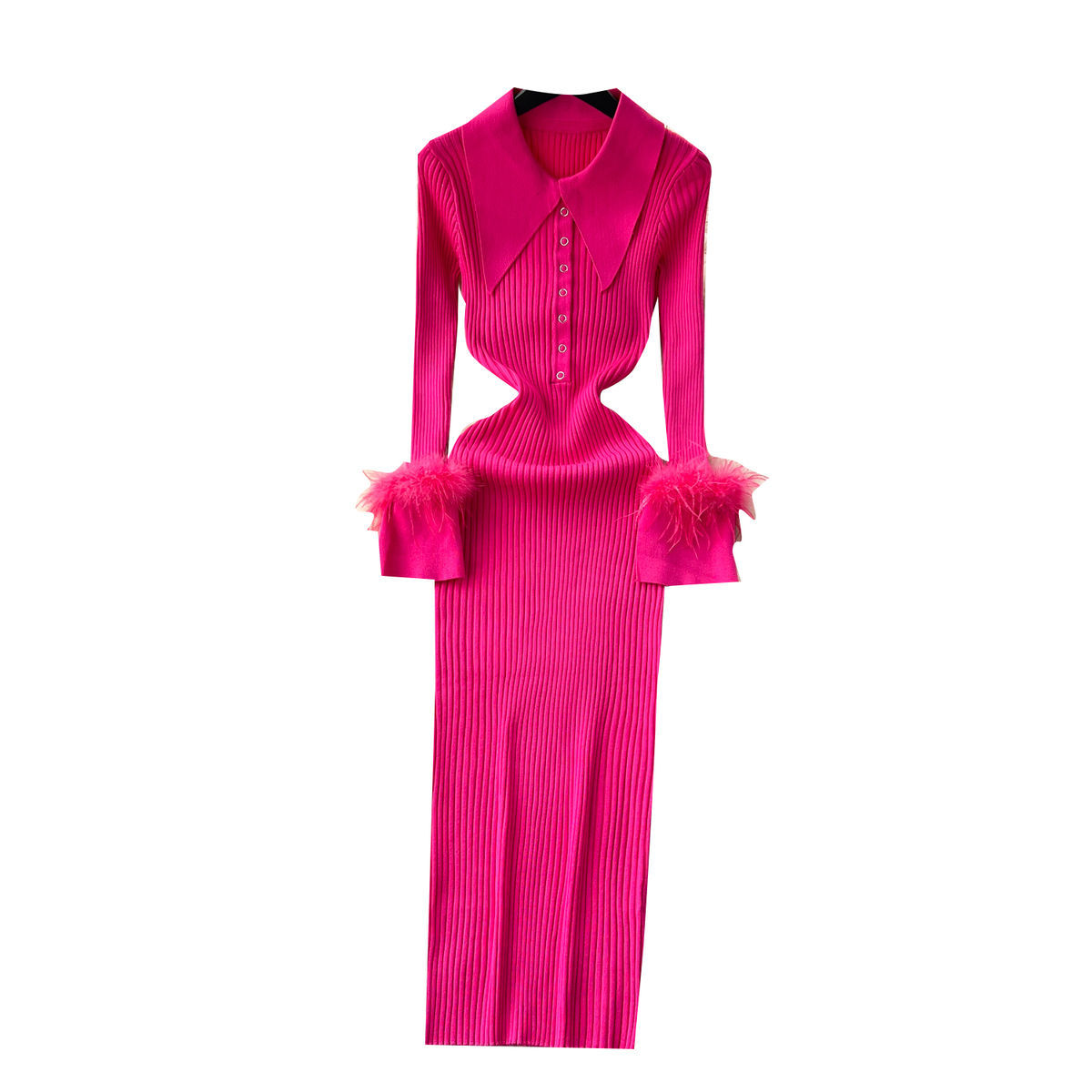 knitted long dress for women Sandrine Off Shoulder Knit Maxi Dress / Plum | MESHKI main image 1