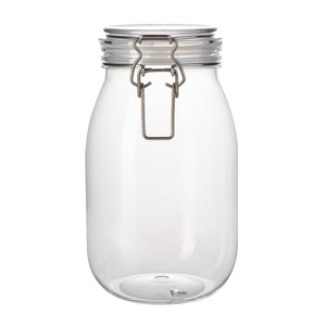 Bocaux de conservation alimentaire en PET incassables grande capacité 1650 ml pour pâtes et huiles avec fermeture à clip métallique - Product Image 6