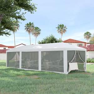 DB para gran oferta 10 'X 28 'poste de aluminio carpa de fiesta dosel evento al aire libre refugio de acero Gazebo 8 paredes laterales de malla extraíble cremallera - Product Image 2