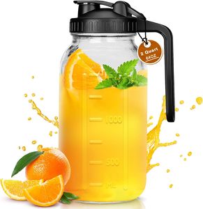 64 oz sữa mẹ bình 2 Quart miệng rộng Mason Jar không bị rò rỉ nước thủy tinh bình Kem <span class=keywords><strong>container</strong></span> cho bia lạnh - Product Image 1