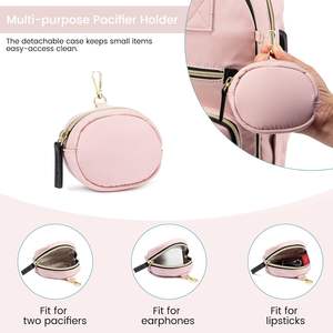 Sac à dos de maternité pour bébé en cuir PU vegan léger, confortable, durable, portable, personnalisé, échantillon gratuit - Product Image 6