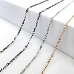 O Shape Flat <b>Copper</b> <b>Chain</b> for Necklace Making 925 Silver Plated Brass Jewelry Findings DIY Material Summer 2023 - Product Image 4
