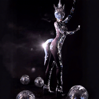 Nouvelle technologie de costume de performance, Masque de tête de cheval argenté effet miroir, Accessoires de danse mécanique, Design élégant pour adultes