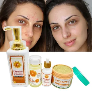 Custom Vitamin C Collagen Whitening Brightening Skin Face and Body Bleaching Skin Kit with private label