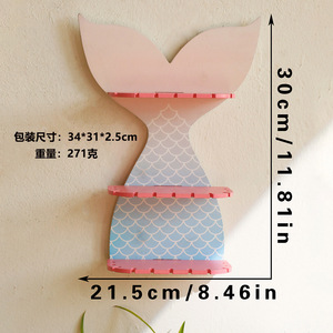 Wholesale Eco-Friendly <strong>Mermaid</strong> Fishtail <strong>Wall</strong> Shelf Colorful Cute Design for Casual Home Bedroom <strong>Decor</strong> for Kid's Room - Product Image 6