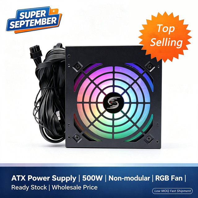 500W ATX Computer Power Supply RGB Fan 110v 220v PSU 500W 24pin PC Gaming Power Supply for Desktop