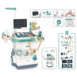 Simülasyon tıbbi araba sepeti doktor masa oyuncak seti rol oyna hastane çocuklar için Set oyuncaklar oyna