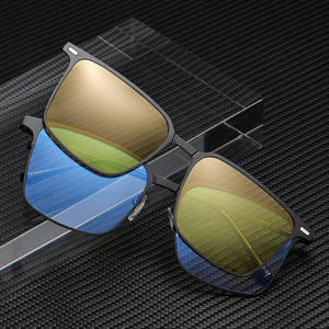 Gafas de sol polarizadas con montura cuadrada y cierre magnético para hombre, protección UV400, gafas para exteriores, color negro C1 - Product Image 3