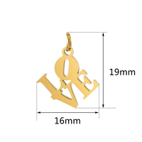 Vente directe transfrontalière d'usine de pendentifs bijoux en acier inoxydable en forme de lettre d'amour, pendentif lettre ajouré DIY