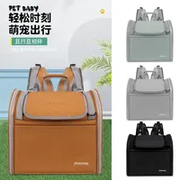 Sac à dos de transport pour chat de style japonais, respirant, en tissu Oxford, à double bandoulière, sac de voyage portable