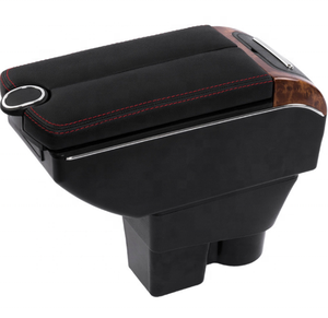 <span class=keywords><strong>Allemagne</strong></span> Cuir PU noir Console centrale de voiture Accoudoir Boîte de rangement Double ouverture Design pour <span class=keywords><strong>VW</strong></span> Jetta - Product Image 1