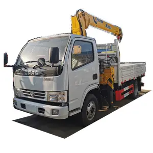 Dongfeng 4X2 4X4 Lhd/Rhd 5T Truck Met 2Ton Telescopische Kraanwagen Met Telescopische Boom crane