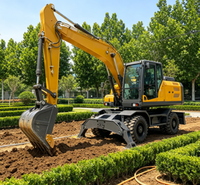 Excavatrice sur roues SHANBO PW180 à forte force de creusement, 18 tonnes, pour diverses applications de construction