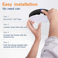 Spot Encastrable LED 4 et 6 Pouces, Downlight LED Extra Plat et Dimmable, Lampe LED Encastrée pour Intérieur Domestique avec Boîte de Jonction