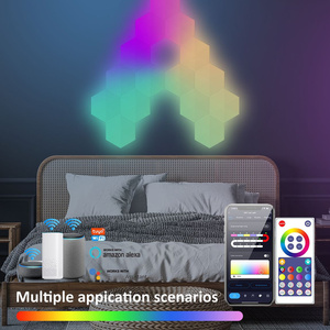 Lámpara de Pared LED Hexagonal Inteligente RGB Regulable para el Mercado Francés, Dormitorio y Estudio con Sincronización Musical - Product Image 3