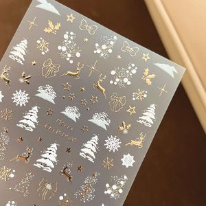 Autocollants pour ongles de Noël en feuille YITU, flocons de neige et <span class=keywords><strong>rennes</strong></span> en relief avec dos doré/argenté pour un <span class=keywords><strong>nail</strong></span> <span class=keywords><strong>art</strong></span> festif - Product Image 4