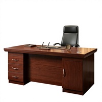 Bureau de direction convertible moderne en MDF de haute qualité, finition cerisier de luxe, directement de l'usine, pour PDG et managers