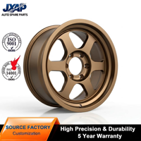 Nouvelles jantes en alliage léger tout-terrain 4x4 de style JXAP TE37 R17x8.5 6x139.7 noires certifiées DOT, classiques à rayons multiples