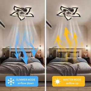 สินค้ามาใหม่<span class=keywords><strong>พัดลม</strong></span>ติดเพดาน LED ดีไซน์ดอกบัวทันสมัยควบคุมด้วยรีโมตไฟ AC ในห้องนั่งเล่นโคมไฟพัดลมติดเพดานระบายความร้อนด้วยอากาศ - Product Image 2