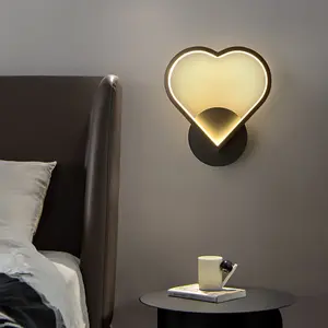 Lámpara de mesita de noche de dormitorio nórdico, lámpara de pared con bola de cristal creativa simple, con personalidad, de cobre, para sala de estar
