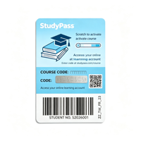 Carte autocollante à gratter en PVC personnalisée en gros avec impression offset et impression UV pour bons promotionnels à données variables