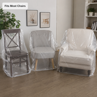Housse de protection transparente et imperméable en PE durable pour chaise, 64x42x34 pouces, 20g/m², idéale pour la rénovation, le déménagement et l'entreposage