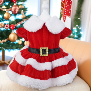 Qbellpet Robes pour animaux de compagnie de Noël de haute qualité, vêtements de cosplay d'hiver, jupes de princesse, vêtements pour chiots, bichons, <span class=keywords><strong>spitz</strong></span>, pour petits chats et chiens - Product Image 3