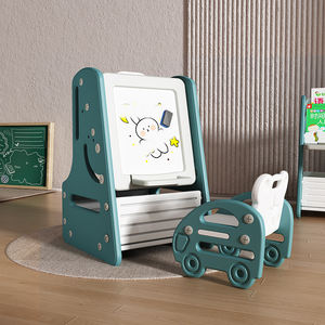 3-in-1ユニセックスポータブルプラスチックアートイーゼル磁気落書きボード書き込みタブレット黒板おもちゃ多機能子供描画ボード - Product Image 1