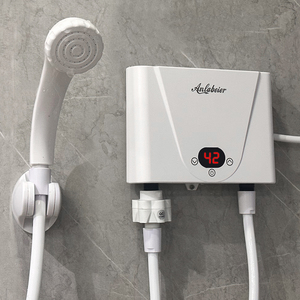 Calentador de agua instantáneo para ducha de 5500W, IPX4 a prueba de agua, con pantalla digital y control termostático para baño doméstico. - Product Image 3