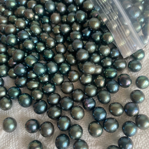 NO Hole Jewelry Making 8-9 mm High Quality Blue Green Peacock <strong>Black</strong> Round Freshwater <strong>Pearl</strong>